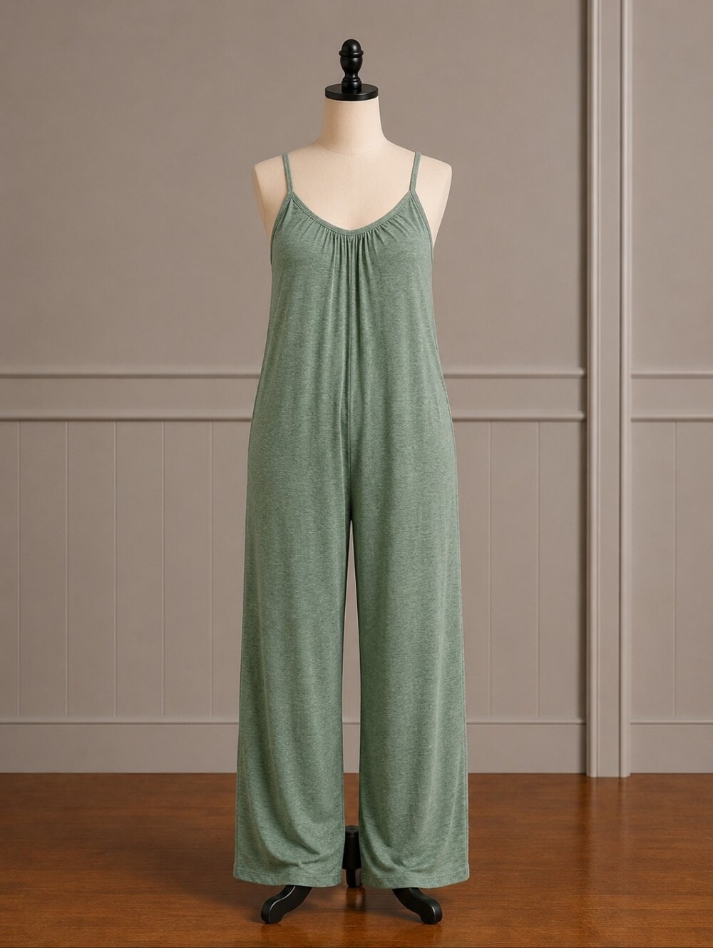 Shein Green Maxi Jumpsuit